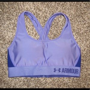 blue/purple under armor sports bra